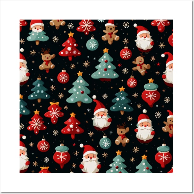 It's  time for cute Christmas patterns with Santa claus Wall Art by Nicky2342